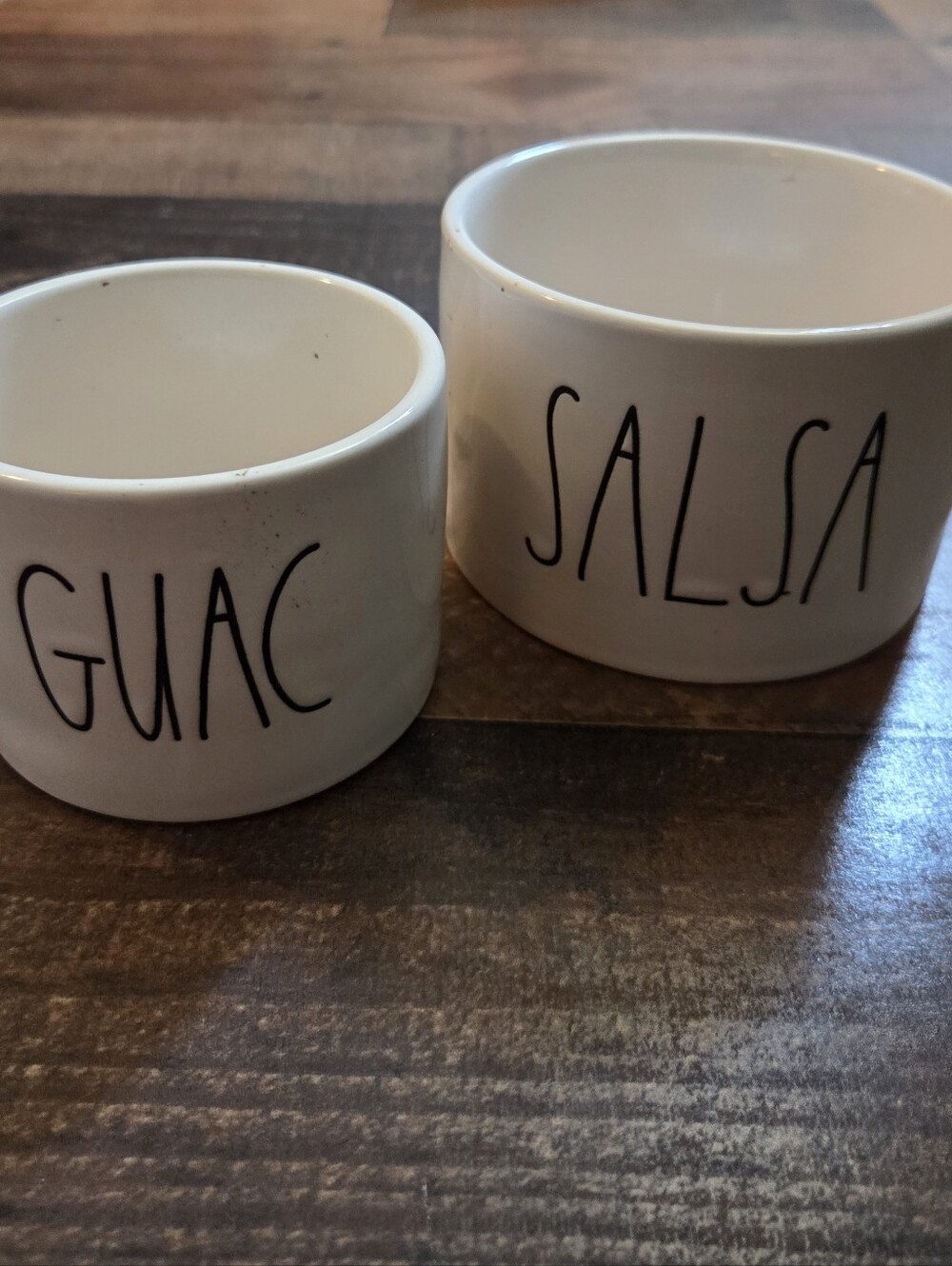 RAE DUNN Artisan Collection GUAC & SALSA Condiment Bowl Set